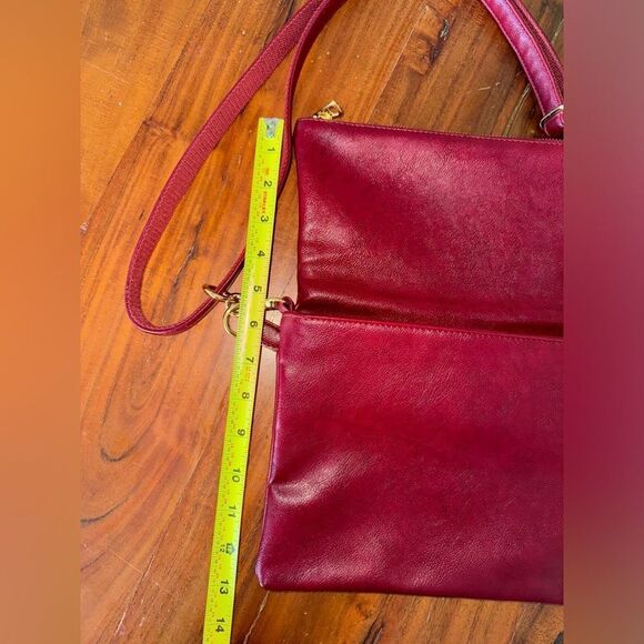 Bjorn borg leather crossbody fold over w/long adjustable and fixed handle  EUC - Picture 8 of 9